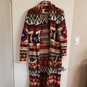 Forever 21 Tribal Print Long Cardigan